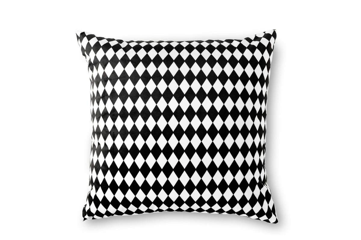 Eternal Noir Velvet Diamond Throw Pillow - 24”