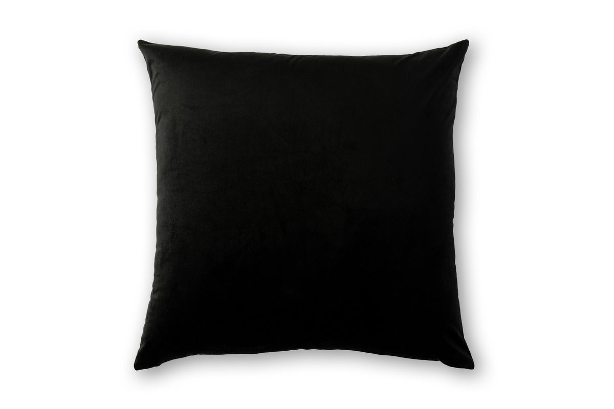 Eternal Noir Black Velvet Throw Pillow - 24”