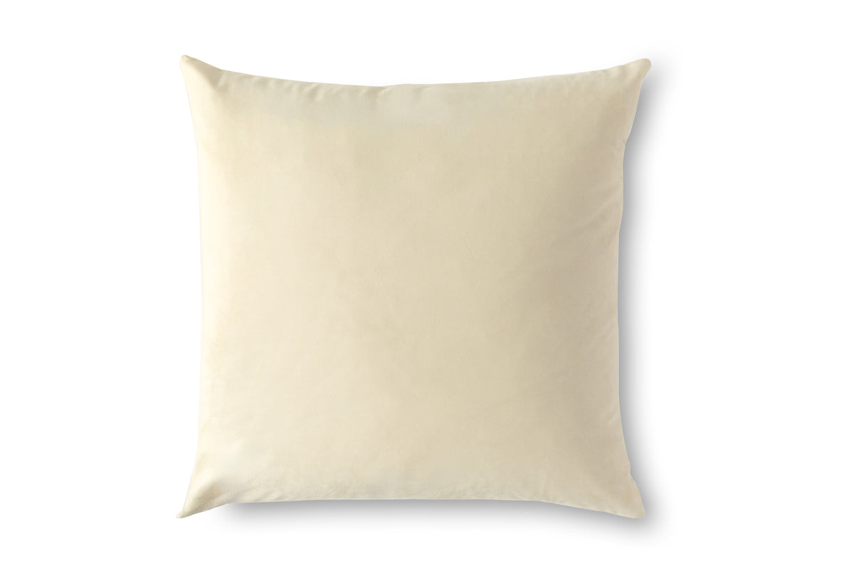 Eternal Noir Velvet Beige Throw Pillow - 24”